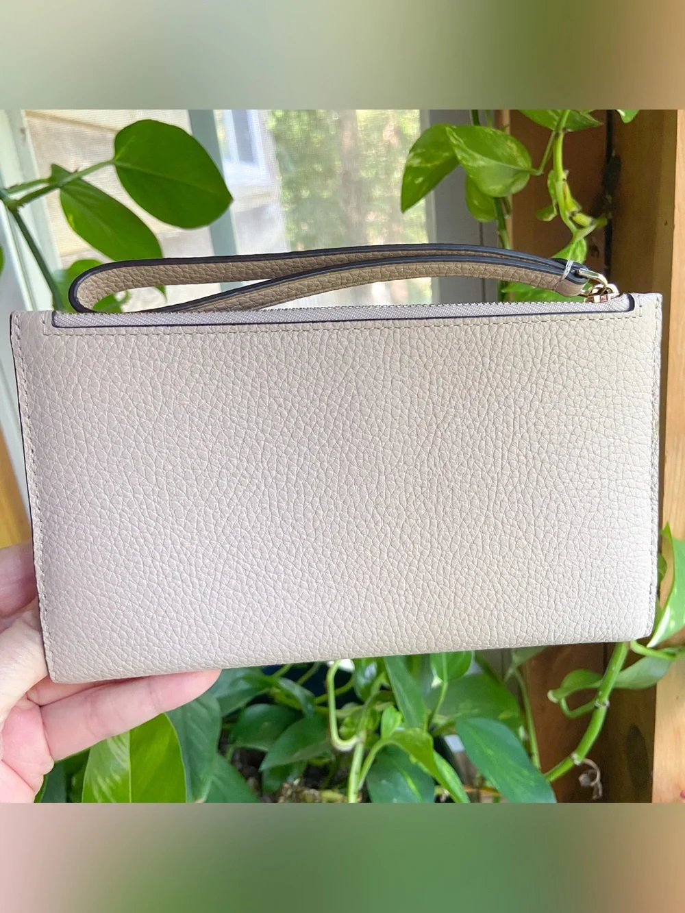 kate spade Two-Tone Pebbled Leather Wallet — Blush Pink & Cream Vanilla Girl